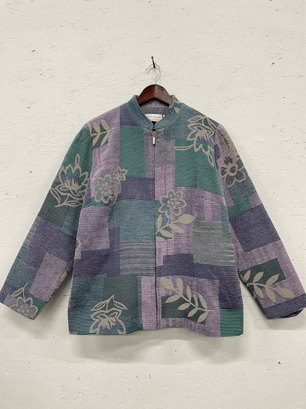 Y2K Alfred Dunner Pastel Floral Tapestry Jacket, Size 18W/XL